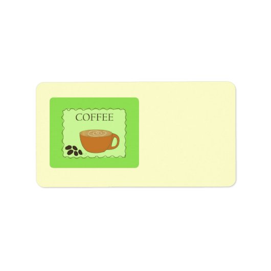 コーヒー豆とグリーンコーヒーサイン ラベル (正面)