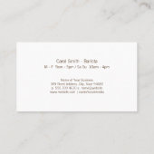 コーヒー豆とコーヒーのカップ 名刺 (裏面)