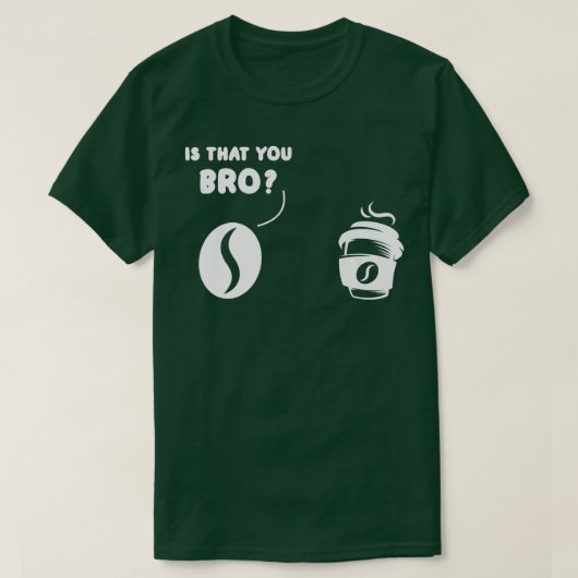 コーヒー豆とコーヒー豆のプレム Tシャツ (デザイン正面)