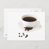 コーヒー豆とコーヒー ポストカード (正面/裏面)