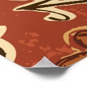 コーヒー豆とタイポグラフィ書のグランジ海の人 ポスター (角)