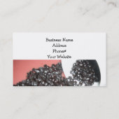 コーヒー豆とホワイトコーヒーカップ 名刺 (裏面)