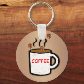 コーヒー豆とマグカップ キーホルダー (正面)