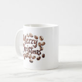 コーヒー豆とメリークリスマス コーヒーマグカップ (正面左)