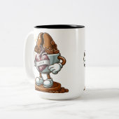 コーヒー豆とラブコーヒーマグのハート ツートーンマグカップ (正面左)