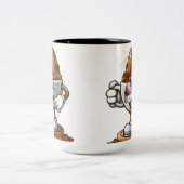 コーヒー豆とラブコーヒーマグのハート ツートーンマグカップ (中央)