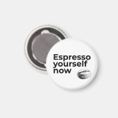 コーヒー豆と共に輝く"Espresso Yourself Now"のコーヒー名言 マグネット (正面/裏面)