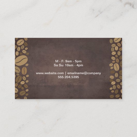 コーヒー豆と蒸しマグカップ 名刺 (裏面)