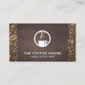 コーヒー豆と蒸しマグカップ 名刺 (正面)