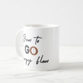 コーヒー豆のアイコンでエネルギーフローマグカップを行くために醸造 コーヒーマグカップ (正面左)