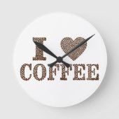 コーヒー豆のウォールアートが好き ラウンド壁時計 (正面)