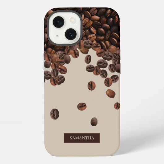 コーヒー豆のカスタムネーム iPhoneケース (裏面)
