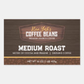 コーヒー豆のグラウンド製品ラベル 長方形シール (正面)