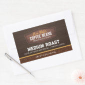 コーヒー豆のグラウンド製品ラベル 長方形シール (封筒)