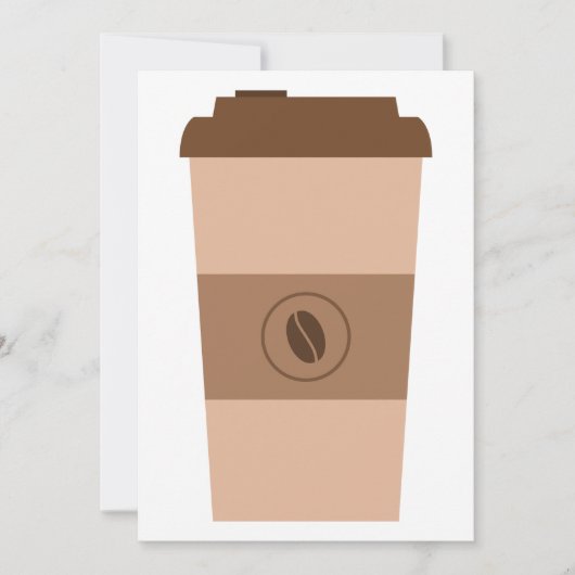 コーヒー豆のコップ 招待状 (正面)
