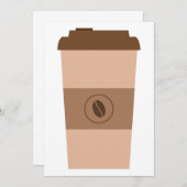コーヒー豆のコップ 招待状 (正面/裏面)