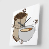 コーヒー豆のコーヒーカップの正方形の柱時計 スクエア壁時計 (傾斜)