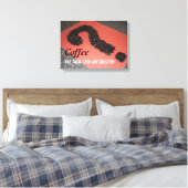 コーヒー豆のコーヒーサイン キャンバスプリント (インサイチュ (寝室))