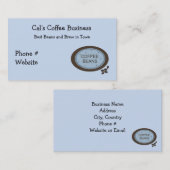 コーヒー豆のサインイン（青と茶色） 名刺 (正面/裏面)