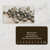 コーヒー豆のシンプルなOswaldのモノクロパンチカード ロイヤリティカード (正面/裏面)