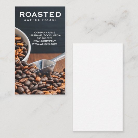 コーヒー豆のスクープ 名刺 (正面/裏面)