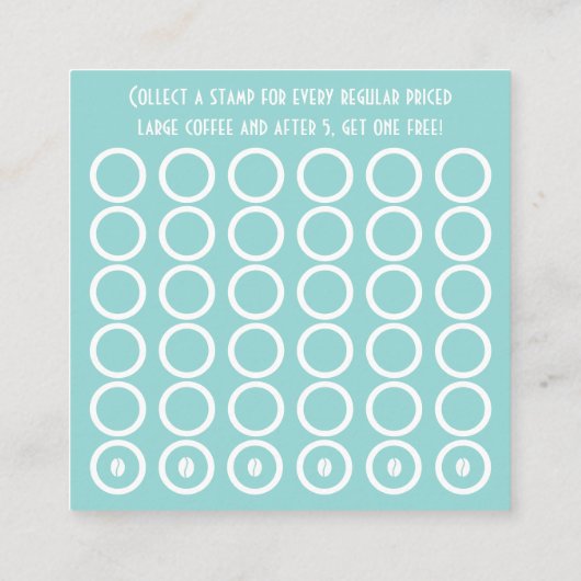 コーヒー豆のスタンプカード ロイヤリティカード (裏面)