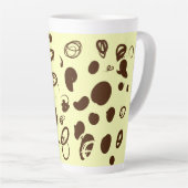 コーヒー豆のデザインラテマグカップ カフェラテマグ (右アングル)