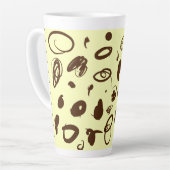 コーヒー豆のデザインラテマグカップ カフェラテマグ (左アングル)