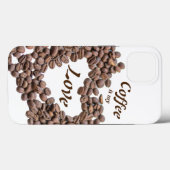 コーヒー豆のハートでコーヒーが私の愛 Case-Mate iPhoneケース (裏面 (横))
