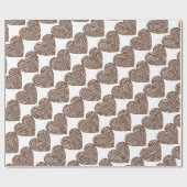 コーヒー豆のハートの包装紙 ラッピングペーパー (フラット)