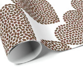 コーヒー豆のハートの包装紙 ラッピングペーパー (ロールコーナー)