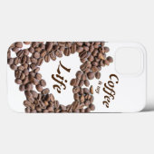 コーヒー豆のハートを持つ私の人生はコーヒー Case-Mate iPhoneケース (裏面 (横))
