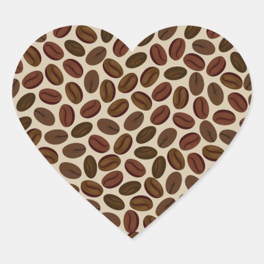 コーヒー豆のハート ハートシール (正面)