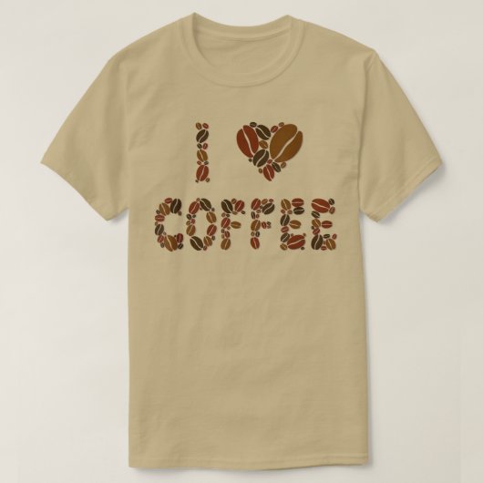 コーヒー豆のハート Tシャツ (デザイン正面)