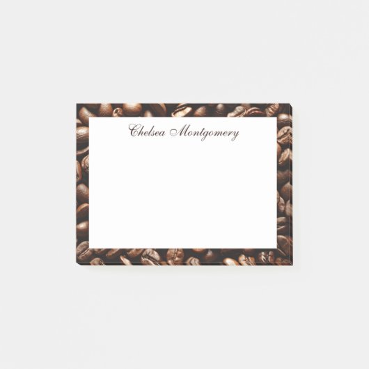 コーヒー豆のパタパーソナライズされたーン ポストイット (正面)