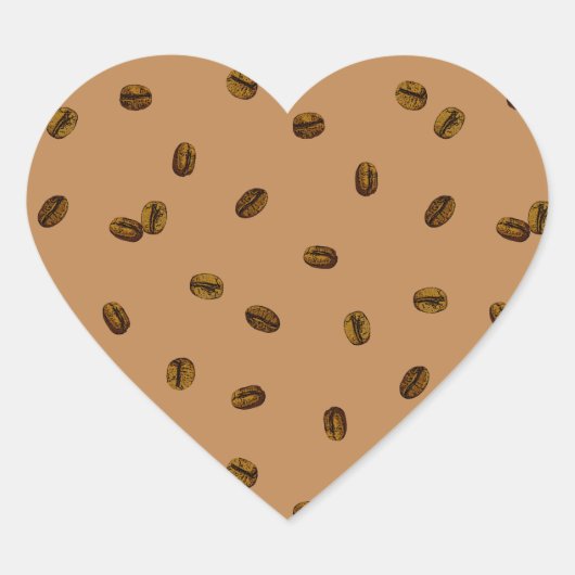 コーヒー豆のパタークラシックン丸シール ハートシール (正面)