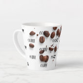 コーヒー豆のパターンマグカップ カフェラテマグ (左アングル)