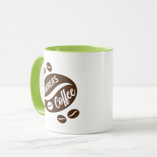 コーヒー豆のパーソナライズされたマグギフトデザイン マグカップ (正面左)