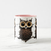 コーヒー豆のフクロウアート ツートーンマグカップ (中央)