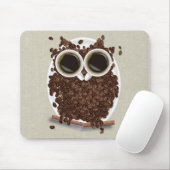 コーヒー豆のフクロウ マウスパッド (マウス)
