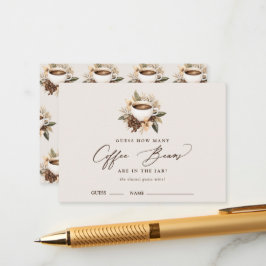 コーヒー豆のフローラブライダルシャワー エンクロージャーカード