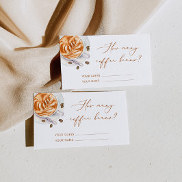 コーヒー豆のブライダルシャワーゲームの数を推測 エンクロージャーカード