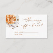 コーヒー豆のブライダルシャワーゲームの数を推測 エンクロージャーカード (正面)