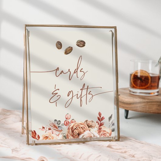 コーヒー豆のブライダルシャワーポストカード＆ギフトサイン ポスター