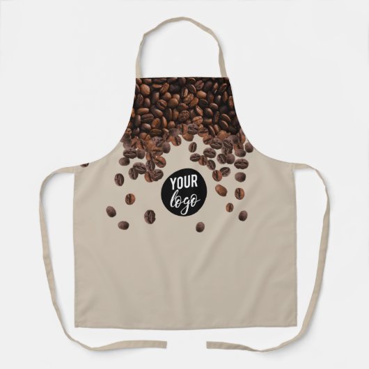 コーヒー豆のプロフェッショナルビジネスロゴ エプロン (正面)