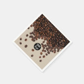 コーヒー豆のプロフェッショナルビジネスロゴ スタンダードカクテルナプキン (角)