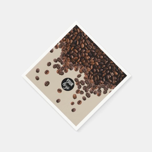 コーヒー豆のプロフェッショナルビジネスロゴ スタンダードカクテルナプキン (角)