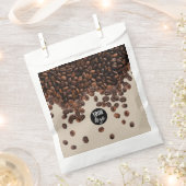 コーヒー豆のプロフェッショナルビジネスロゴ フェイバーバッグ (クリップ留めされた状態)