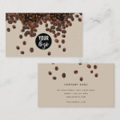 コーヒー豆のプロフェッショナルビジネスロゴ 名刺 (正面/裏面)