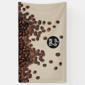 コーヒー豆のプロフェッショナルビジネスロゴ 横断幕 (縦)